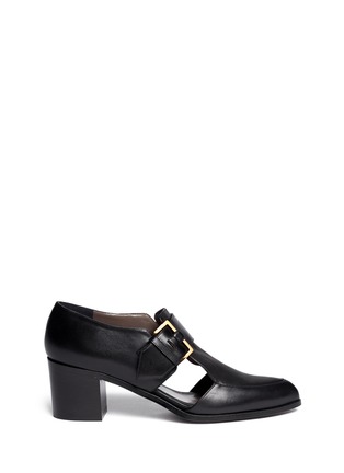 Main View - Click To Enlarge - JASON WU - Leather cutout buckle loafers