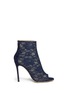 Main View - Click To Enlarge - GIANVITO ROSSI - Lace peep toe ankle boots