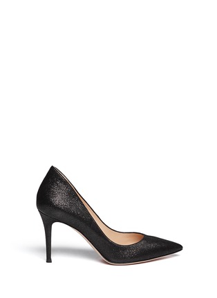 Main View - Click To Enlarge - GIANVITO ROSSI - Shiny cracked suede pumps