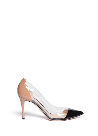 Main View - Click To Enlarge - GIANVITO ROSSI - Clear PVC bi-colour patent leather pumps