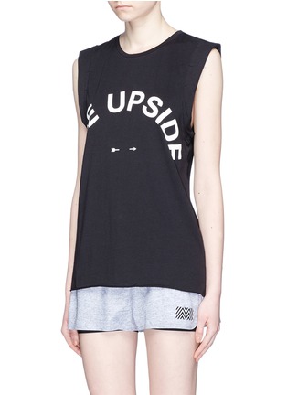 Front View - Click To Enlarge - THE UPSIDE - 'Muscle' logo print tank top