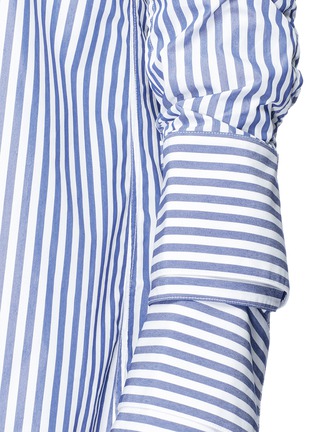 Detail View - Click To Enlarge - STRATEAS CARLUCCI - 'Veil Macro' double layer sleeve stripe shirt