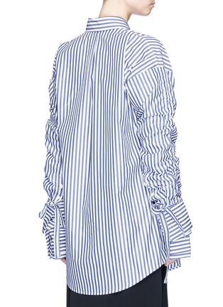Back View - Click To Enlarge - STRATEAS CARLUCCI - 'Veil Macro' double layer sleeve stripe shirt