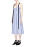 Front View - Click To Enlarge - STRATEAS CARLUCCI - 'Harness' shoulder strap stripe cotton dress
