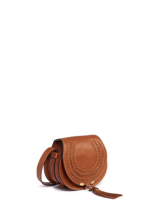 Detail View - Click To Enlarge - CHLOÉ - 'Marcie' mini tassel braided leather saddle bag