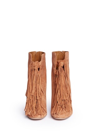 Front View - Click To Enlarge - CHLOÉ - 'Maya' knotted tassel suede boots