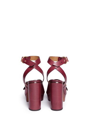 Back View - Click To Enlarge - CHLOÉ - 'Kingsley' buckle band leather platform sandals