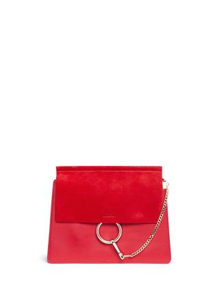 Main View - Click To Enlarge - CHLOÉ - 'Faye' medium suede flap leather shoulder bag