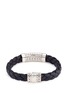 Figure View - Click To Enlarge - JOHN HARDY - Silver hammered charm braided leather bracelet