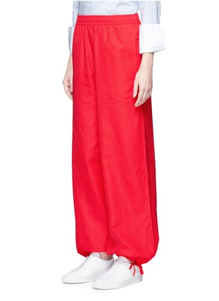 Front View - Click To Enlarge - PORTS 1961 - Tie cuff wide leg poplin pants