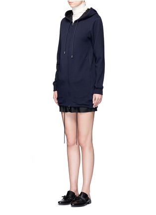 Front View - Click To Enlarge - 3.1 PHILLIP LIM - Lace lined hood zip hoodie