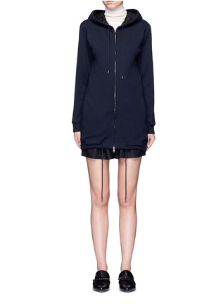 Main View - Click To Enlarge - 3.1 PHILLIP LIM - Lace lined hood zip hoodie