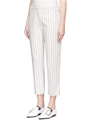Front View - Click To Enlarge - VICTORIA, VICTORIA BECKHAM - Stripe calvary twill cropped pants