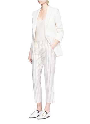Figure View - Click To Enlarge - VICTORIA, VICTORIA BECKHAM - Stripe calvary twill cropped pants