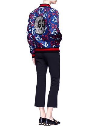 Figure View - Click To Enlarge - GUCCI - 'GucciGhost' skull embellished bomber jacket