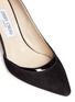 Detail View - Click To Enlarge - JIMMY CHOO - 'Logan 85' patent leather trim suede d'Orsay pumps
