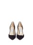 Front View - Click To Enlarge - JIMMY CHOO - 'Logan 85' patent leather trim suede d'Orsay pumps