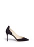 Main View - Click To Enlarge - JIMMY CHOO - 'Logan 85' patent leather trim suede d'Orsay pumps