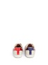 Back View - Click To Enlarge - GUCCI - 'Flames' appliqué web stripe leather sneakers