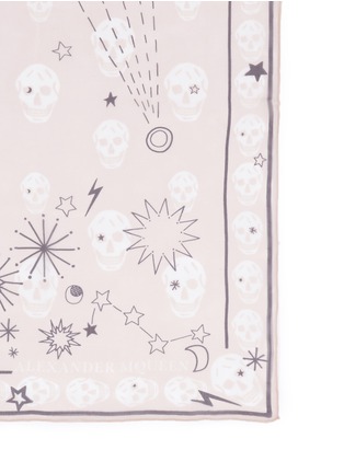 Detail View - Click To Enlarge - ALEXANDER MCQUEEN - Doodle star skull print silk chiffon scarf