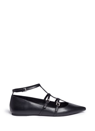 Main View - Click To Enlarge - MICHAEL KORS - 'Marta' caged buckle strap leather flats