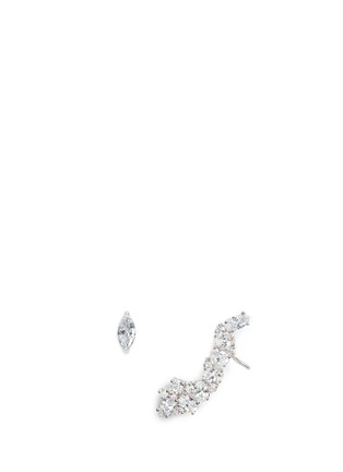 Main View - Click To Enlarge - CZ BY KENNETH JAY LANE - Cubic zirconia stud and climber earrings set