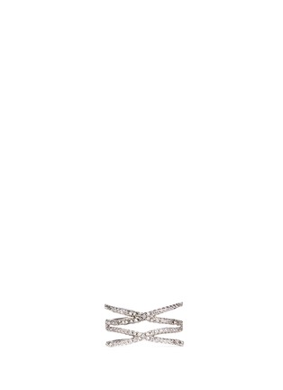 Main View - Click To Enlarge - CZ BY KENNETH JAY LANE - Cubic zirconia pavé crisscross band ring