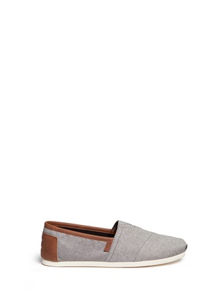 Main View - Click To Enlarge - 90294 - 'Classic' leather trim chambray slip-ons