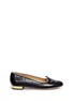 Main View - Click To Enlarge - CHARLOTTE OLYMPIA - 'Kitty' croc embossed leather flats