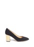 Main View - Click To Enlarge - CHARLOTTE OLYMPIA - 'Liz' metallic panelled heel suede pumps