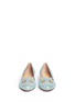 Front View - Click To Enlarge - CHARLOTTE OLYMPIA - 'Mechanical Kitty' metallic suede flats