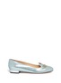 Main View - Click To Enlarge - CHARLOTTE OLYMPIA - 'Mechanical Kitty' metallic suede flats