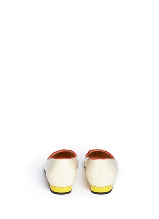 Back View - Click To Enlarge - CHARLOTTE OLYMPIA - 'Mid-Century Kitty' contrast heel leather flats