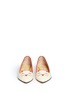 Front View - Click To Enlarge - CHARLOTTE OLYMPIA - 'Mid-Century Kitty' contrast heel leather flats