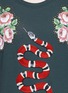 Detail View - Click To Enlarge - GUCCI - Snake embroidery flower print T-shirt