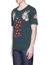 Front View - Click To Enlarge - GUCCI - Snake embroidery flower print T-shirt