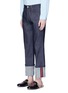 Front View - Click To Enlarge - GUCCI - Rolled cuff wide leg jeans