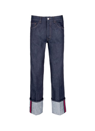 Main View - Click To Enlarge - GUCCI - Rolled cuff wide leg jeans