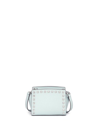 Back View - Click To Enlarge - MICHAEL KORS - 'Selma Stud' mini saffiano leather messenger bag