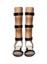 Front View - Click To Enlarge - FRANCESCO RUSSO - Cutout shaft leather gladiator sandals