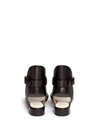Back View - Click To Enlarge - FRANCESCO RUSSO - High collar leather sandals