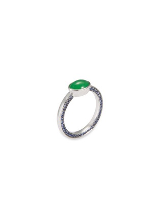 Figure View - Click To Enlarge - SAMUEL KUNG - Sapphire jade 18k white gold ring