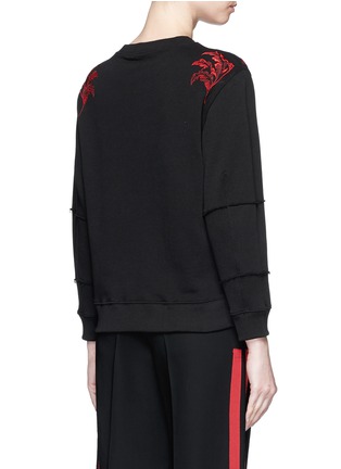 Back View - Click To Enlarge - ALEXANDER MCQUEEN - Floral embroidery sweatshirt