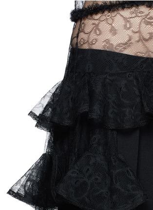 Detail View - Click To Enlarge - ALEXANDER MCQUEEN - Sheer floral lace high-low ruffle dress