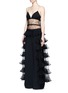 Figure View - Click To Enlarge - ALEXANDER MCQUEEN - Sheer floral lace high-low ruffle dress