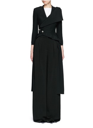 Main View - Click To Enlarge - ALEXANDER MCQUEEN - Extended back leaf crepe military jacket