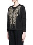 Front View - Click To Enlarge - ALEXANDER MCQUEEN - Chain fringe floral embellished sweatshirt