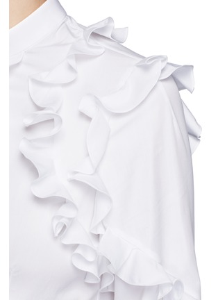 Detail View - Click To Enlarge - ALEXANDER MCQUEEN - Frill trim cotton poplin shirt