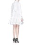 Back View - Click To Enlarge - ALEXANDER MCQUEEN - Floral jacquard pleated tier ruffle shirt dress