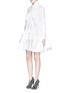 Figure View - Click To Enlarge - ALEXANDER MCQUEEN - Floral jacquard pleated tier ruffle shirt dress